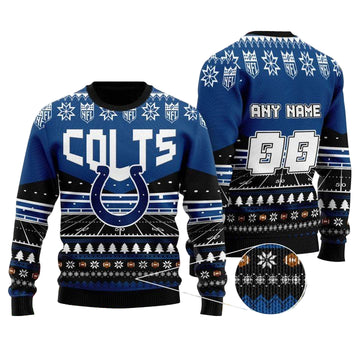 Custom Name Number Nfl Indianapolis Colts Rugby Stadium Ugly Christmas Sweater ? Usalast