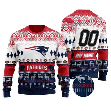 Custom Name Number Nfl New York Giants Playing Field Ugly Christmas Sweater ? Usalast