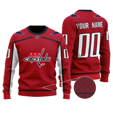 Custom Name Number Nhl Washington Capitals Red Sweater ? Usalast