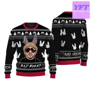 Customized Bad Bunny Sin Ti Bad Bunny 2022 Xmas 3d Ugly Christmas Sweater ? Usalast