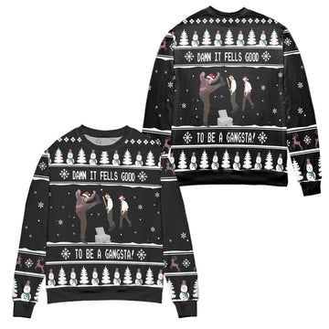 Damn It Fells Good To Be A Gangsta Ugly Christmas Sweater ? Black ? Usalast
