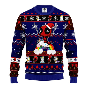 Deadpool Unicorn Christmas Sweater Blue 1 Amazing Gift Idea Thanksgiving Gift ? Usalast