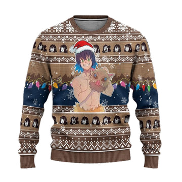 Demon Slayer Inosuke Hashibira Anime Ugly Christmas Sweater Xmas Gift ? Usalast