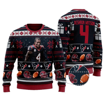 Deshaun Watson 4 Houston Texans Nfl Christmas Sweater ? Usalast