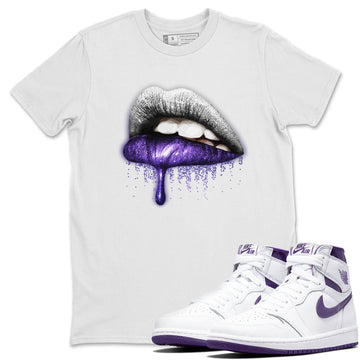 Dripping Lips Unisex Tops - Air Jordan 1 WMNS Court Purple