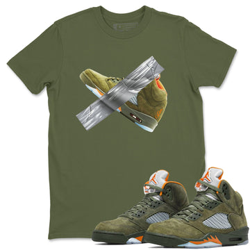 Duct Tape Sneaker Tees - Air Jordan 5 Olive
