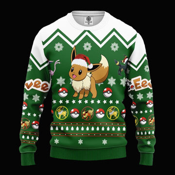 Eevee Pokemon Ugly Christmas Sweater Amazing Gift Idea Thanksgiving Gift ? Usalast
