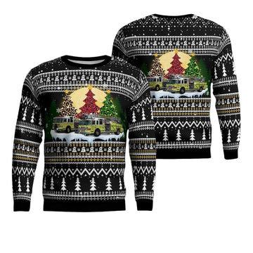Egg Harbor City New Jersey Galloway Township Fire Department Pomona Volunteer Fire Company No 3 Christmas Sweater 3D ? Usalast
