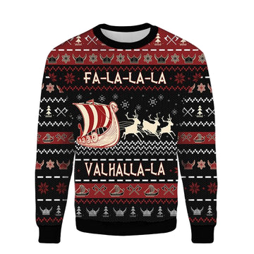Falalala Valhalla Viking Ugly Xmas 3D Christmas Sweater ? Usalast