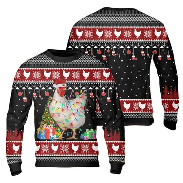Farming Chicken Light Christmas AOP Sweater ? Usalast