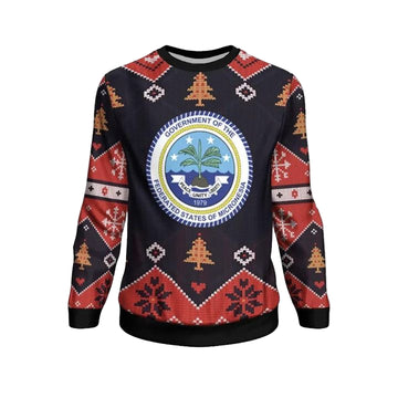 Federated States Of Micronesia Christmas Sweater ? Santa Claus Ho Ho Ho ? Bn1810 ? Usalast