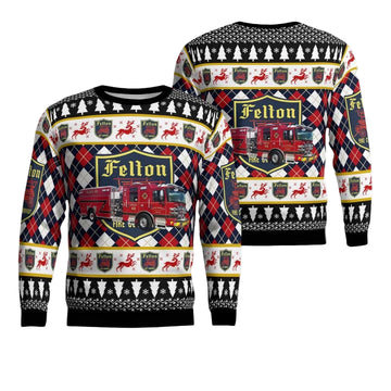 Felton Delaware Felton Community Fire Company Squad 48 Christmas Sweater 3D ? Usalast