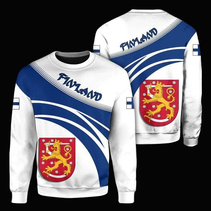 Finland Coat Of Arms Sweater Cricket Style J5W ? Usalast
