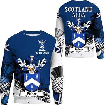 Fisher Scottish Family Crest Scotland Special Sweater A7 ? Usalast