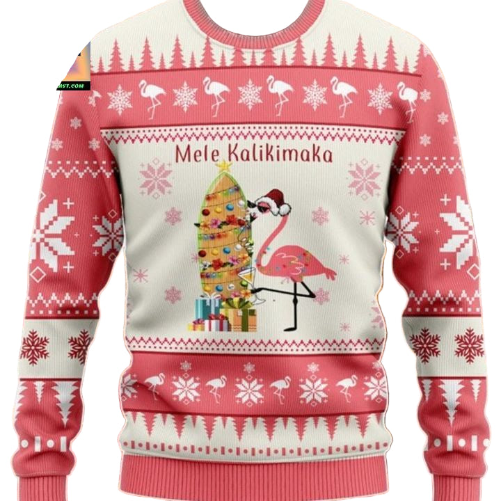 Flamingo Mele Kalikimaka Christmas Gift Sweater Hoodie ? Usalast
