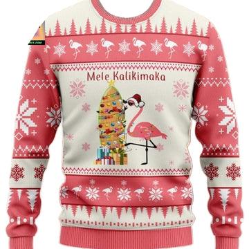 Flamingo Mele Kalikimaka Christmas Gift Sweater Hoodie ? Usalast