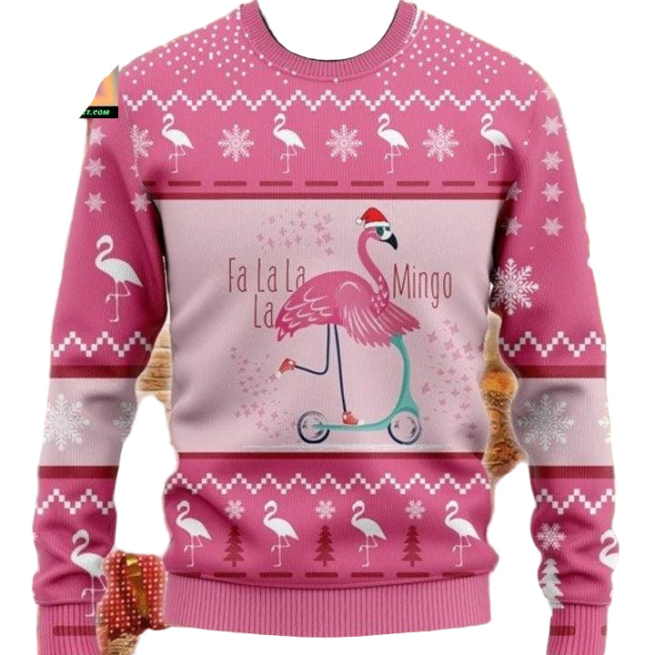 Flamingo Scooter Fa La La La Mingo Christmas Sweater Hoodie ? Usalast
