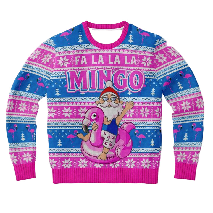 Flamingo Xmas Santa Bird Camping 3d Ugly Christmas Sweater ? Usalast