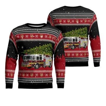Florida Highlands County Fire Rescue Christmas AOP Sweater ? Usalast