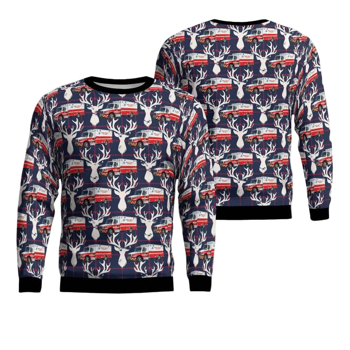 Florida Pasco County Fire Rescue Christmas AOP Sweater ? Usalast