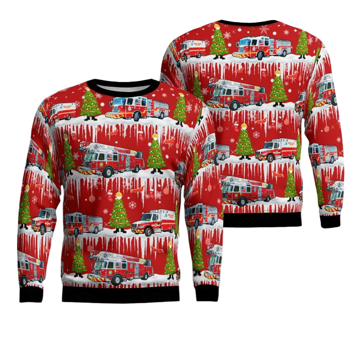 Florida Pasco County Fire Rescue Christmas Sweater 3D ? Usalast
