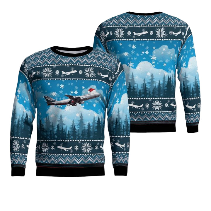 Flying Tiger Line Boeing 747-132SF Christmas AOP Sweater ? Usalast