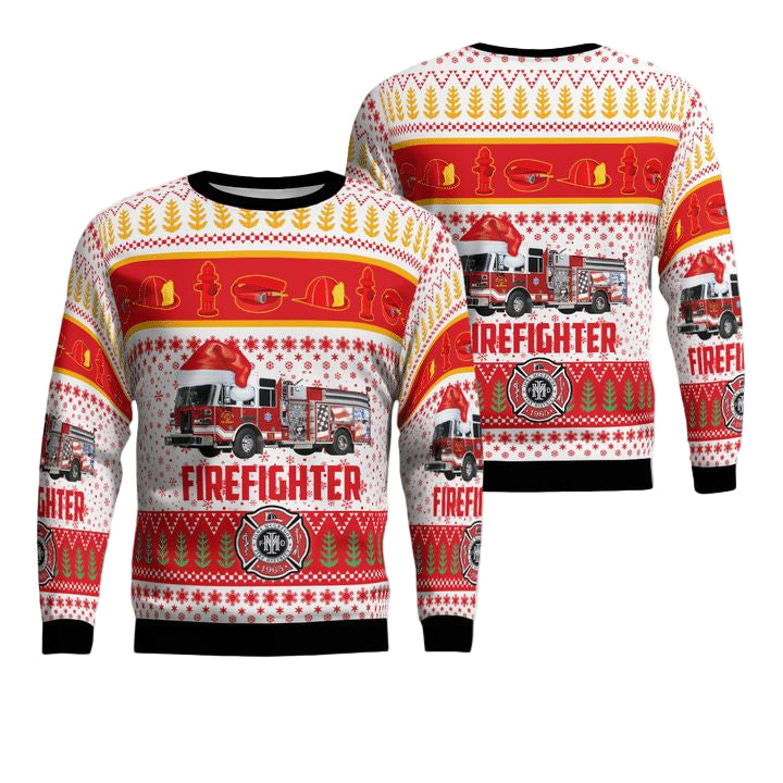 Fort Myers Lee County Florida Iona McGregor Fire Protection Rescue Service District Christmas Sweater 3D ? Usalast