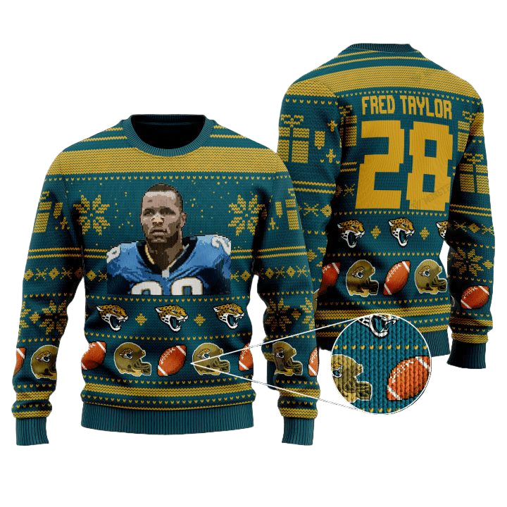 Fred Taylor 28 Jacksonville Jaguars Nfl Christmas Sweater ? Usalast