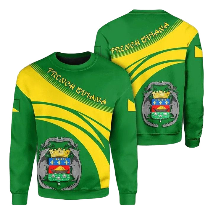 French Guiana Coat Of Arms Sweater Cricket Style J5W ? Usalast