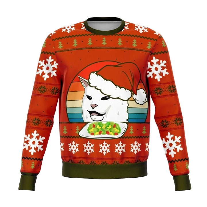 Funny Cat Meme Meme 2022 Design 3d Ugly Christmas Sweater ? Usalast