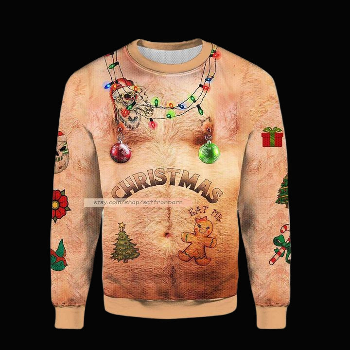 Funny Santa Topless Ho Ho Ho Ugly 3D Christmas Sweater ? Usalast