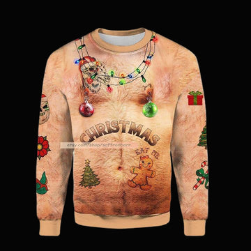 Funny Santa Topless Ho Ho Ho Ugly 3D Christmas Sweater ? Usalast