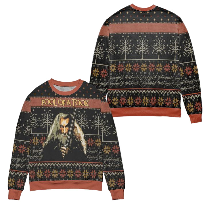 Gandalf Lord Of The Rings Fool Of A Took Snowflake Pattern Ugly Christmas Sweater ? Usalast