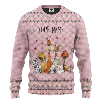 Gearhuman Dogs Make Me Happy Custom Name Christmas Ugly Sweater Apparel Personalized Trending Gift Hoodie ? Usalast