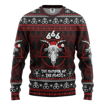666 The Number Of The Feast Ugly Christmas Sweater Custom Sweater Apparel ? Usalast