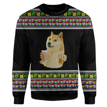 Choccy Milk Meme Doge Ugly Sweater Custom Sweater Apparel ? Usalast