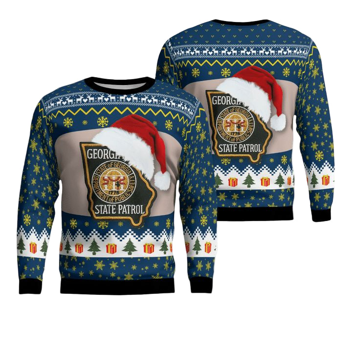 Georgia State Patrol Christmas AOP Sweater ? W571 ? Usalast