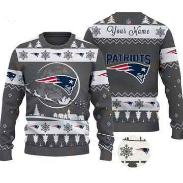 New England Patriots NFL Ugly Christmas Sweater - Name Customized