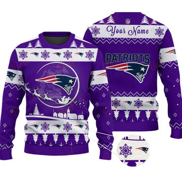 New England Patriots NFL Ugly Christmas Sweater - Name Customized