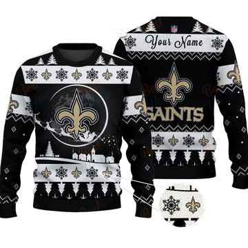 New Orleans Saints NFL Ugly Christmas Sweater - Name Customized