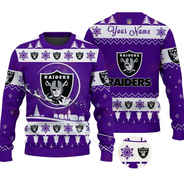 Las Vegas Raiders NFL Ugly Christmas Sweater - Name Customized