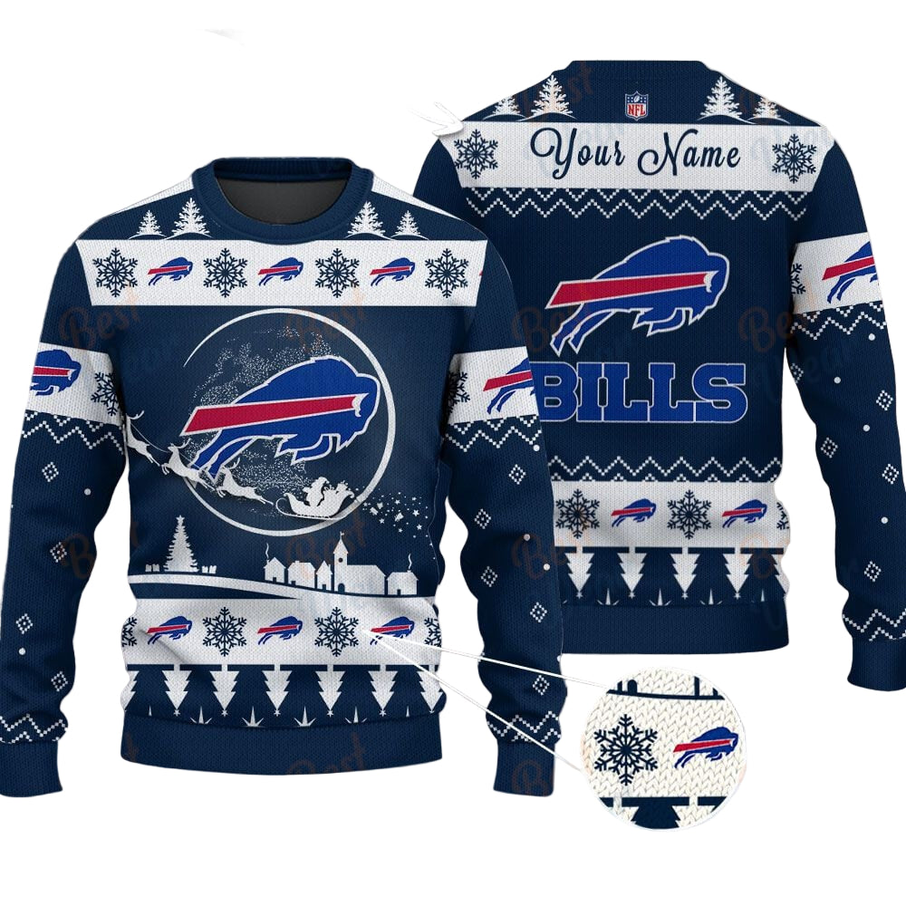 Buffalo Bills NFL Ugly Christmas Sweater - Name Customized