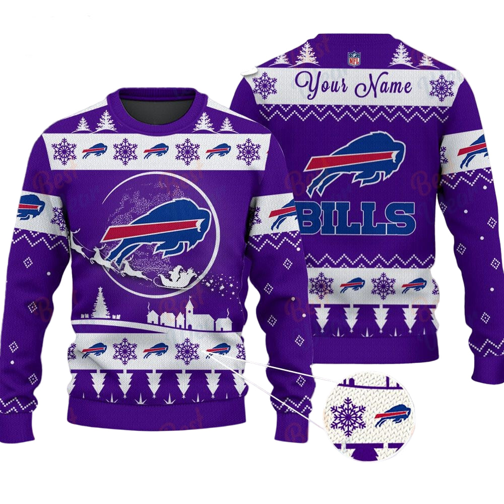Buffalo Bills NFL Ugly Christmas Sweater - Name Customized