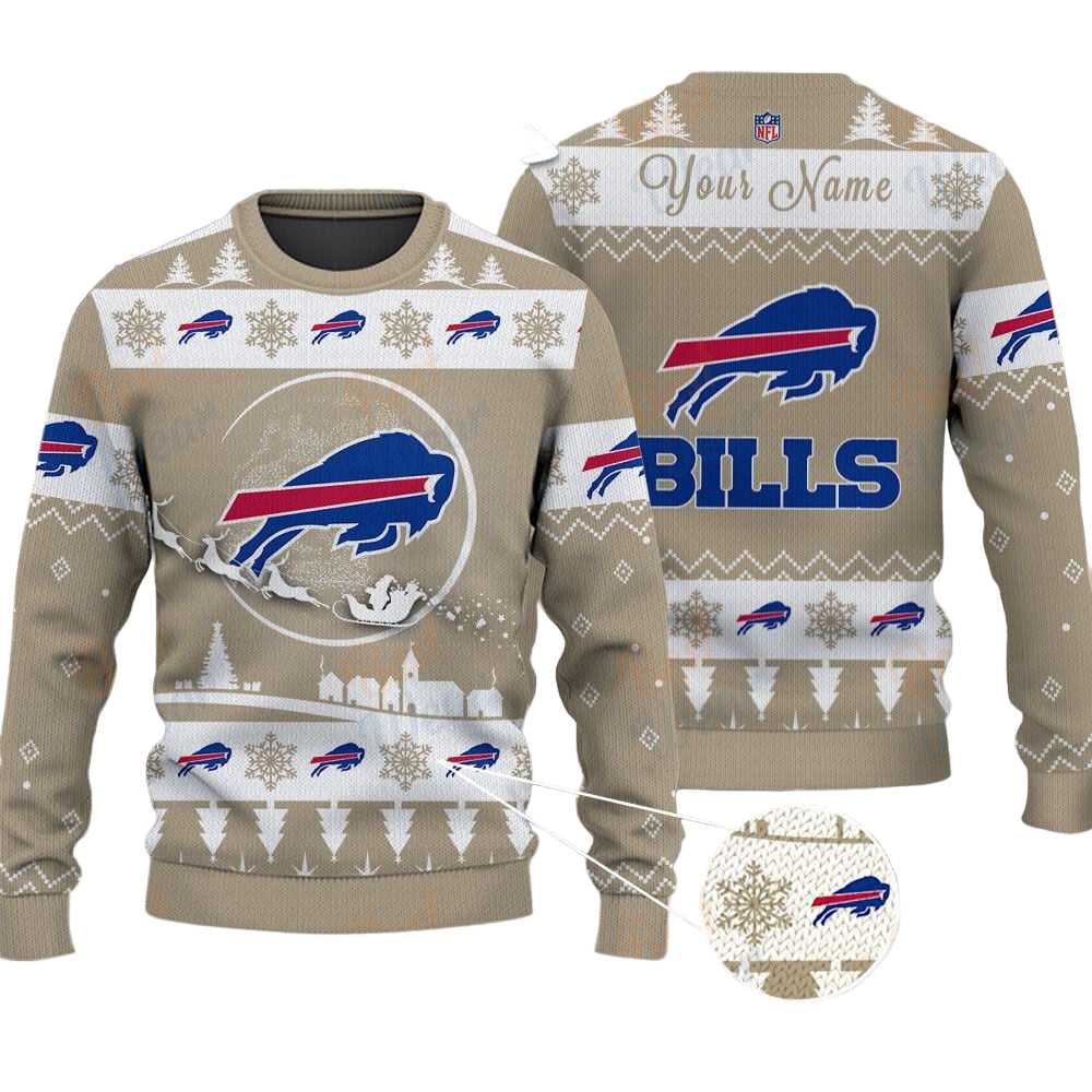 Buffalo Bills NFL Ugly Christmas Sweater - Name Customized