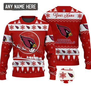 Arizona Cardinals NFL Ugly Christmas Sweater - Name Customized