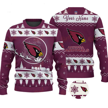 Arizona Cardinals NFL Ugly Christmas Sweater - Name Customized