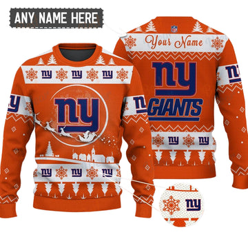 New York Giants NFL Ugly Christmas Sweater - Name Customized