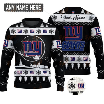 New York Giants NFL Ugly Christmas Sweater - Name Customized