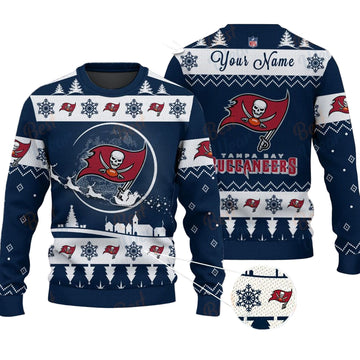 Tampa Bay Buccaneers NFL Ugly Christmas Sweater - Name Customized