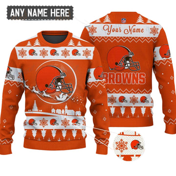 Cleveland Browns NFL Ugly Christmas Sweater - Name Customized